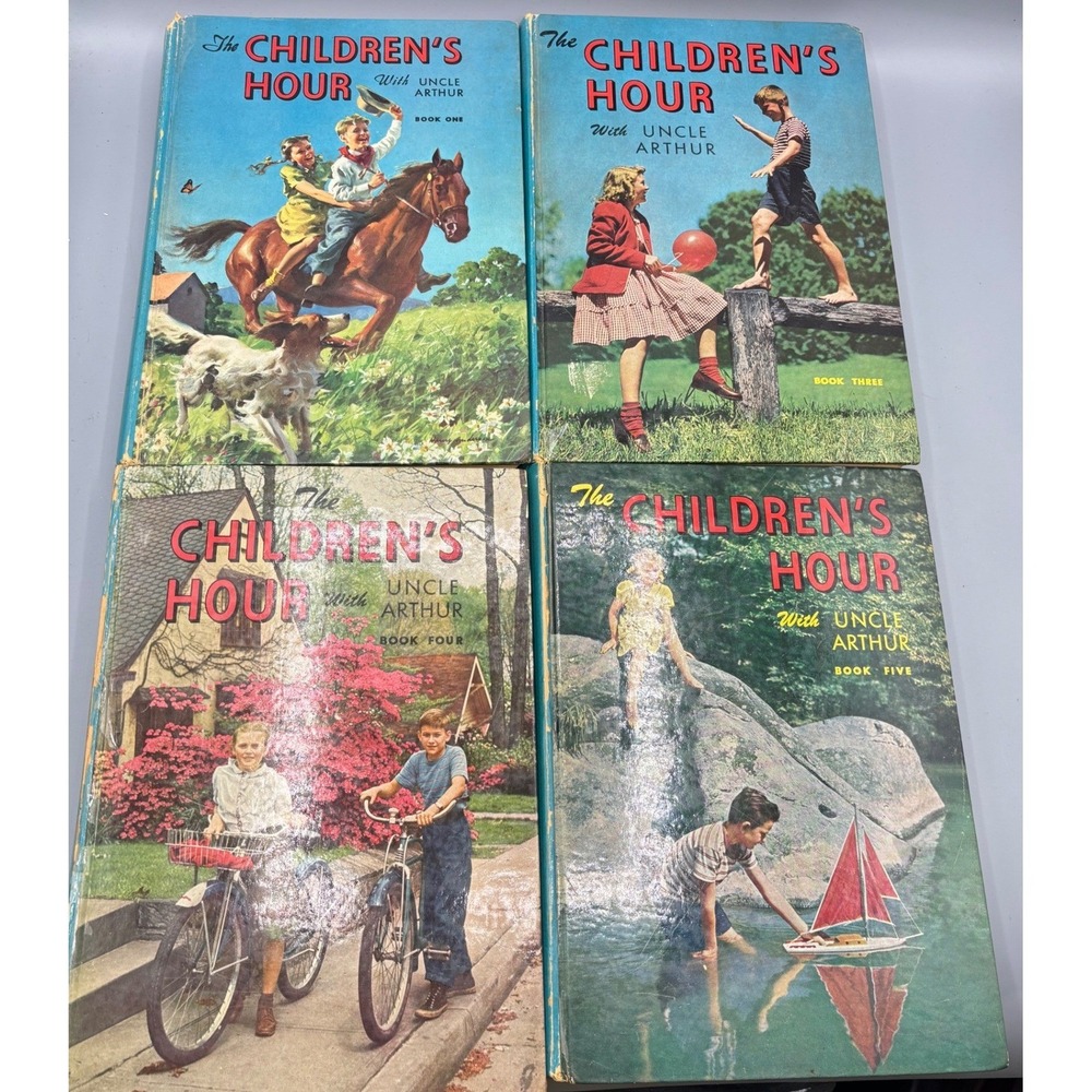 Vtg The Children's Hour Uncle Arthur Books 1 3 4‎ 5 Hardcover Set R&H Publishing